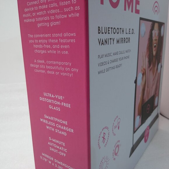 Danielle Creations Bluetooth L.E.D. Vanity Mirror Wireless Charging Hands Free - Picture 7 of 9